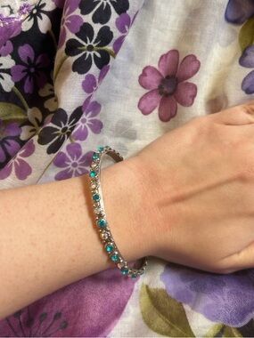 Turquoise Crystal Bangle Bracelet